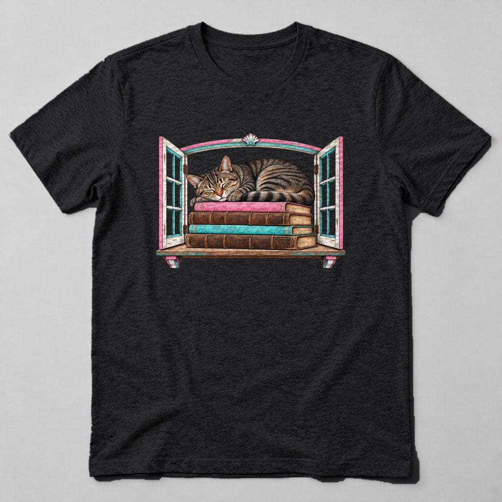 Cat Bookstore T-Shirt in Black