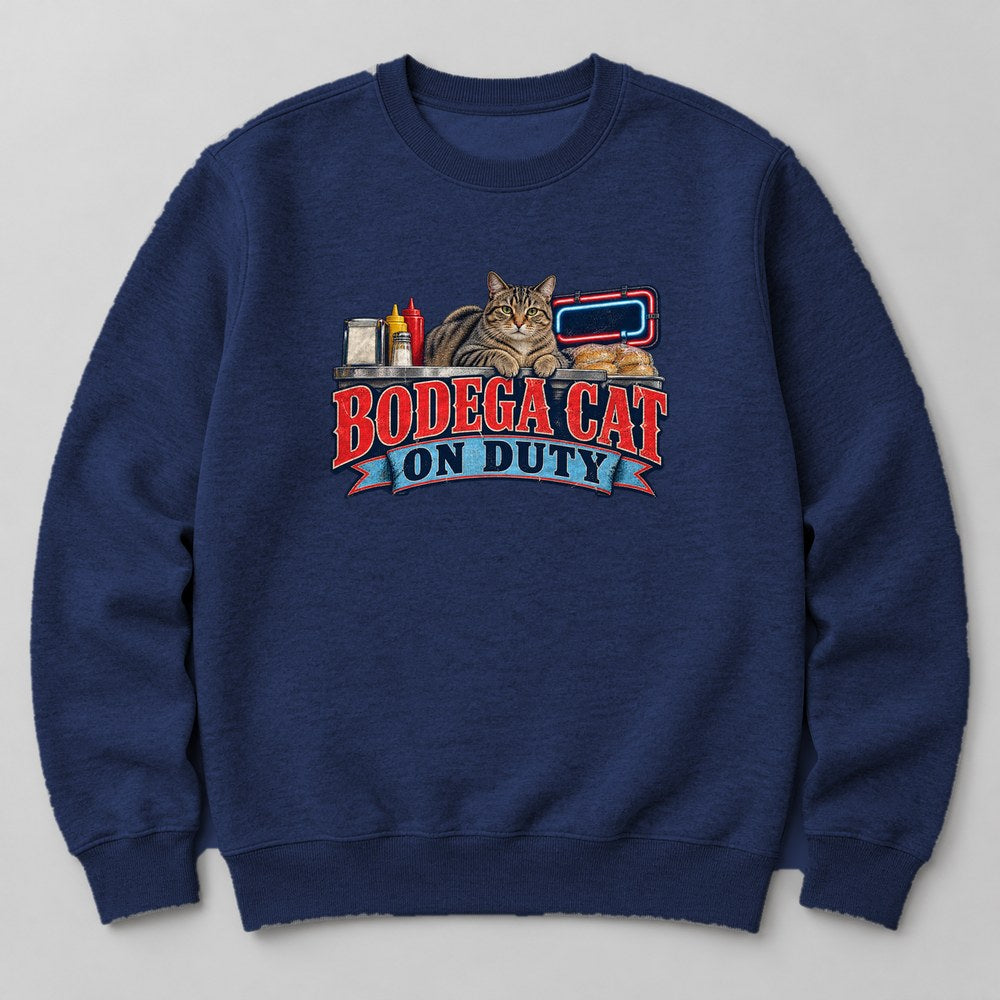 Bodega Cat on Duty Sweatshirt in Navy