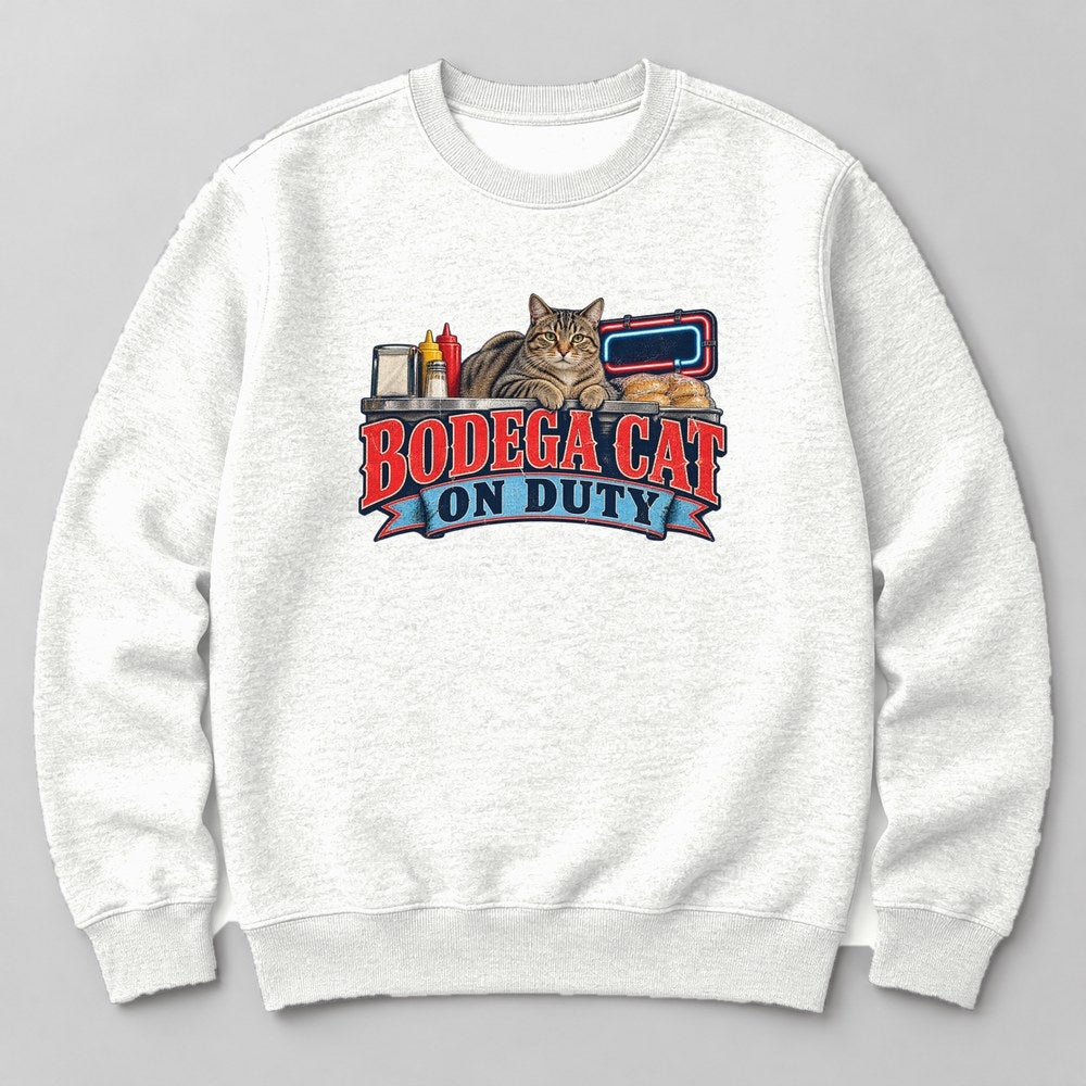 Bodega Cat on Duty Sweatshirt in White