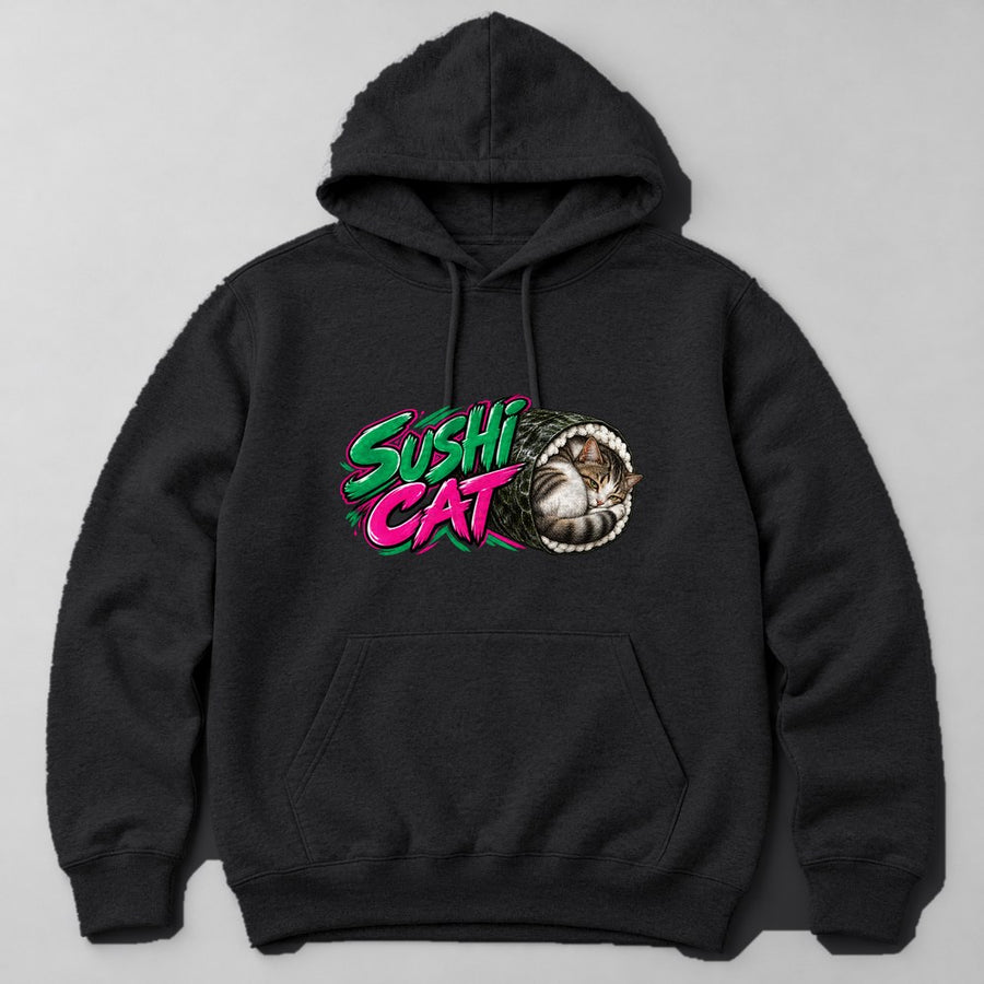 Sushi Cat Hoodie in Black