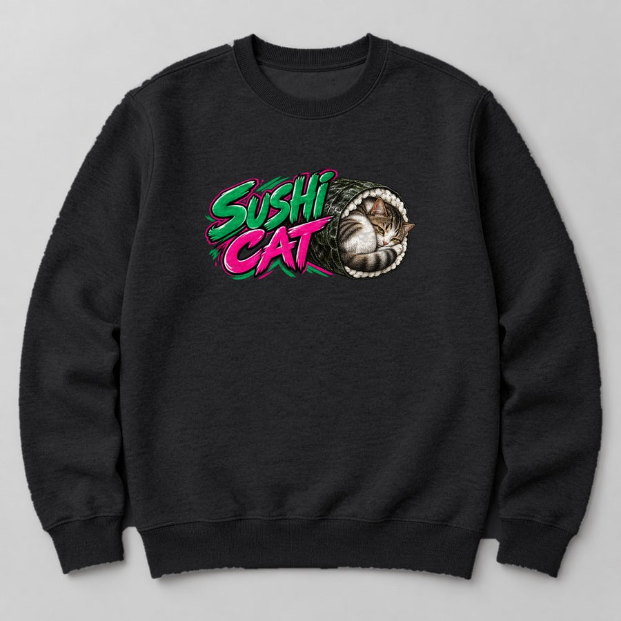 Sushi Cat Sweatshirt in Black