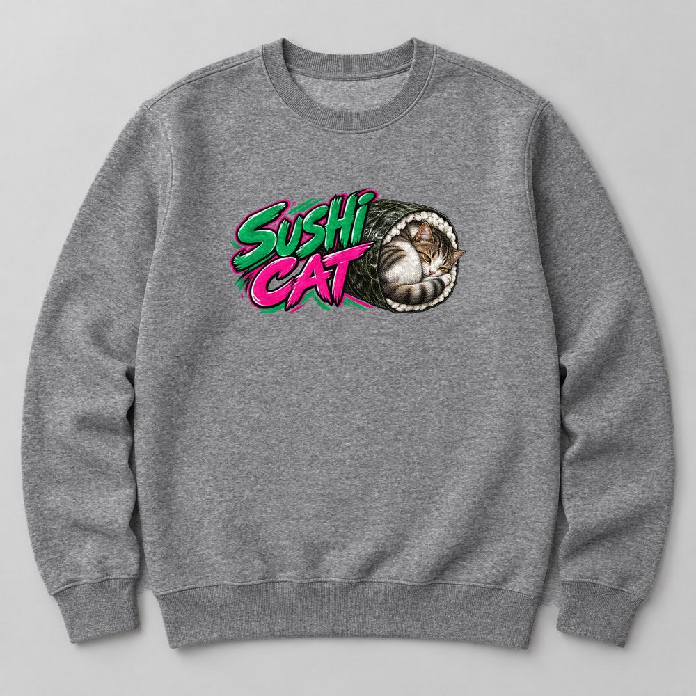 Sushi Cat Sweatshirt in Heather Grey