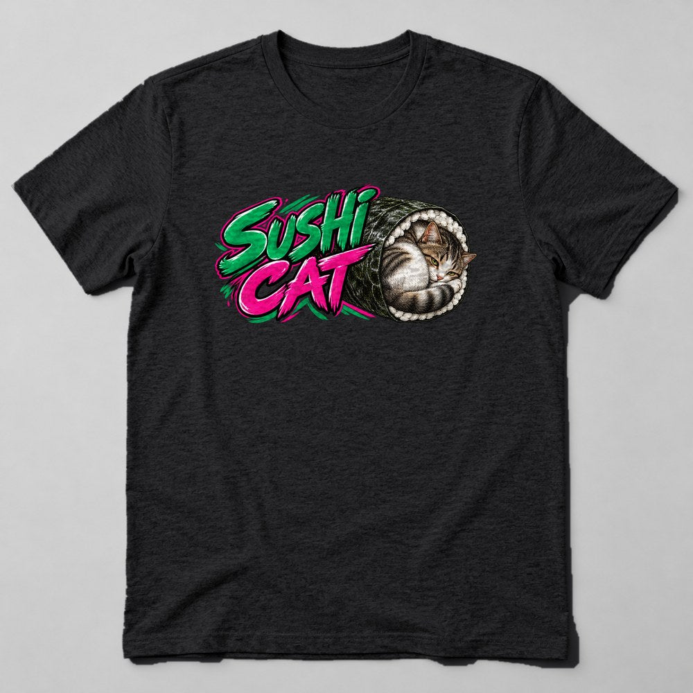 Sushi Cat T-Shirt in Black