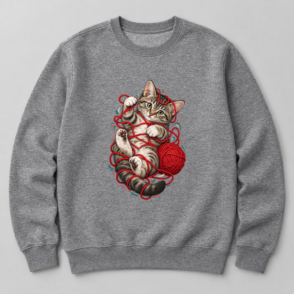 Kitten Yarn Sweatshirt in Heather Grey