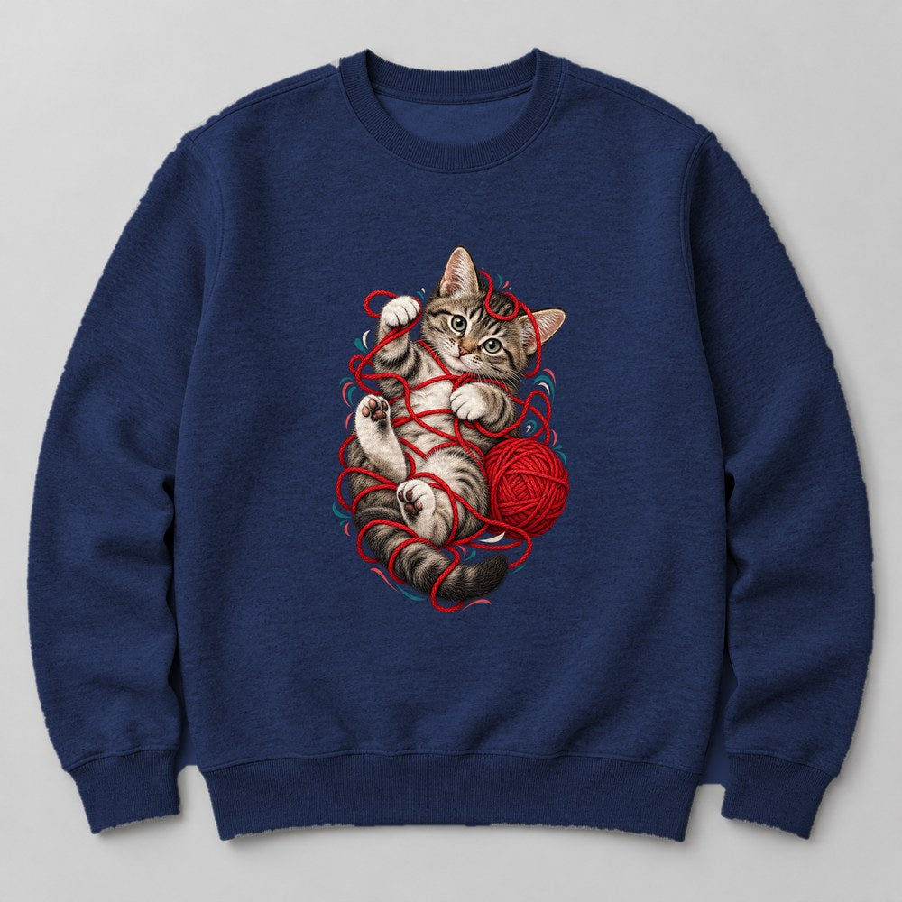 Kitten Yarn Sweatshirt in Navy