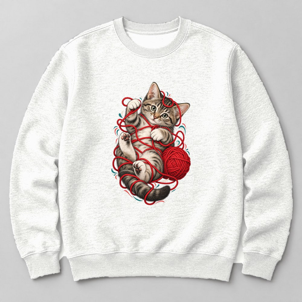 Kitten Yarn Sweatshirt in White