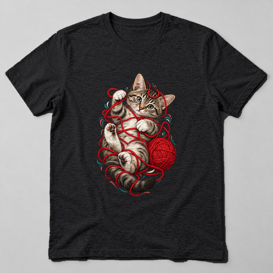 Kitten Yarn T-Shirt in Black
