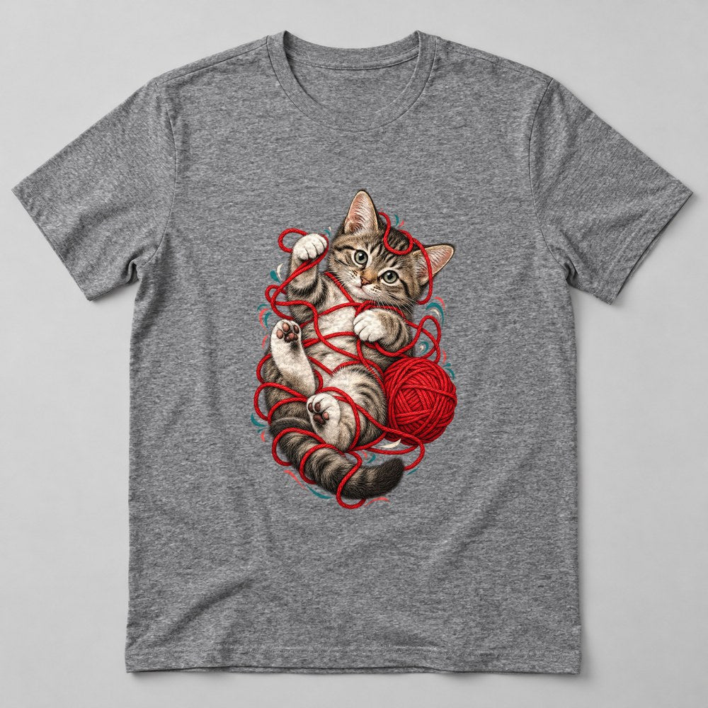 Kitten Yarn T-Shirt in Heather Grey