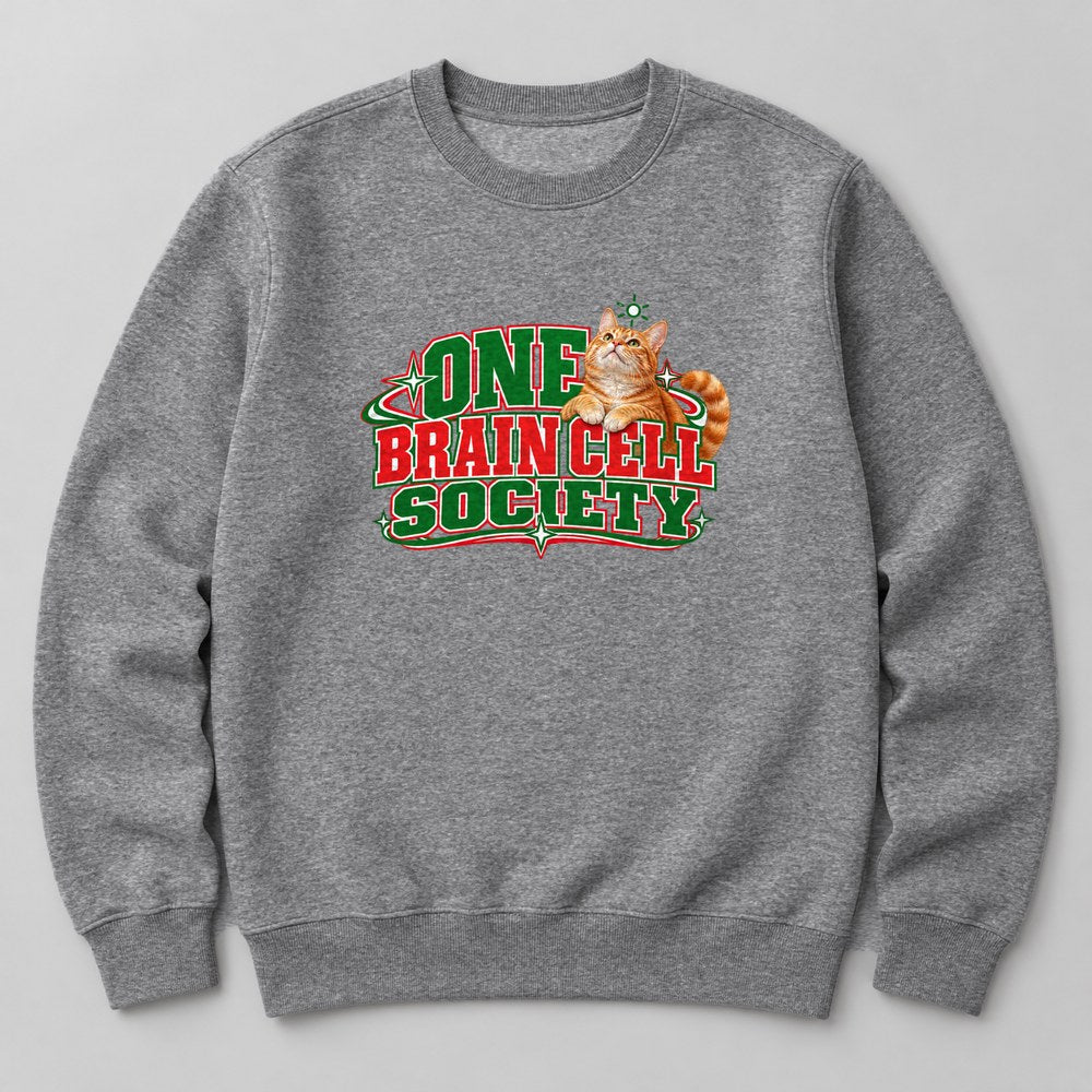 One Brain Cell Society Sweatshirt in Heather Grey