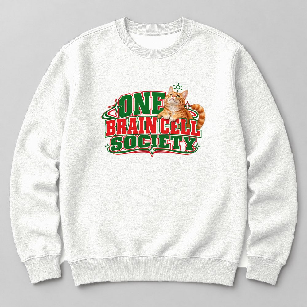 One Brain Cell Society Sweatshirt in White