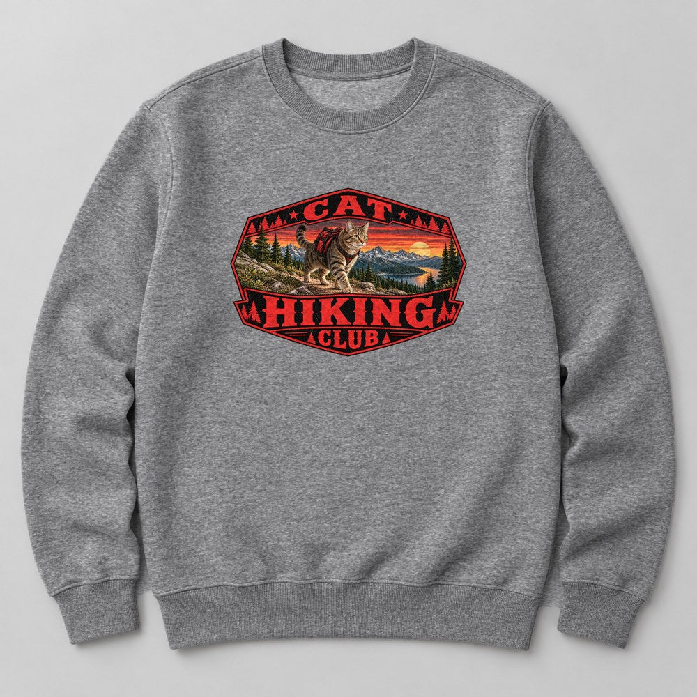Cat Hiking Club Sweatshirt in Heather Grey