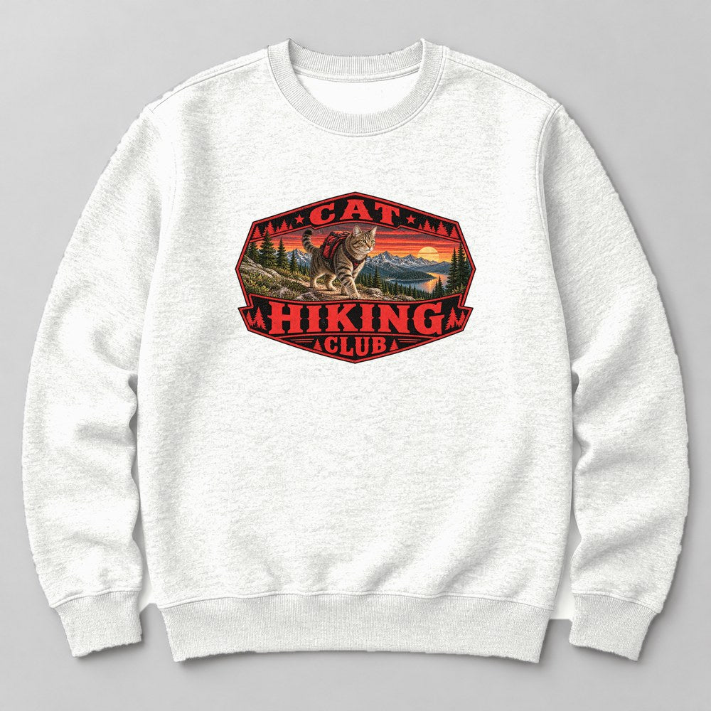 Cat Hiking Club Sweatshirt in White