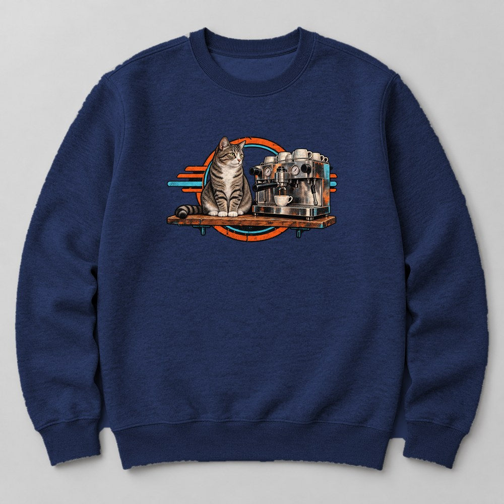 Cat Coffee Shop Sweatshirt in Navy