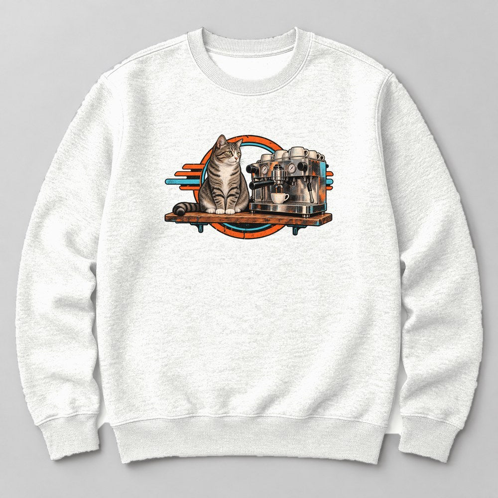Cat Coffee Shop Sweatshirt in White