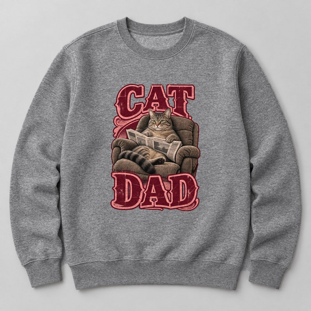 Cat Dad Sweatshirt in Heather Grey