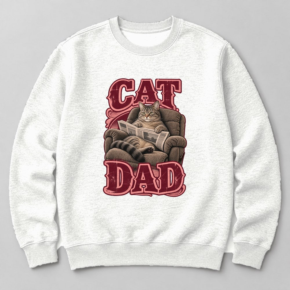 Cat Dad Sweatshirt in White
