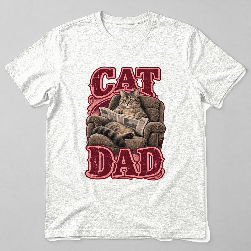 Cat Dad T-Shirt in White