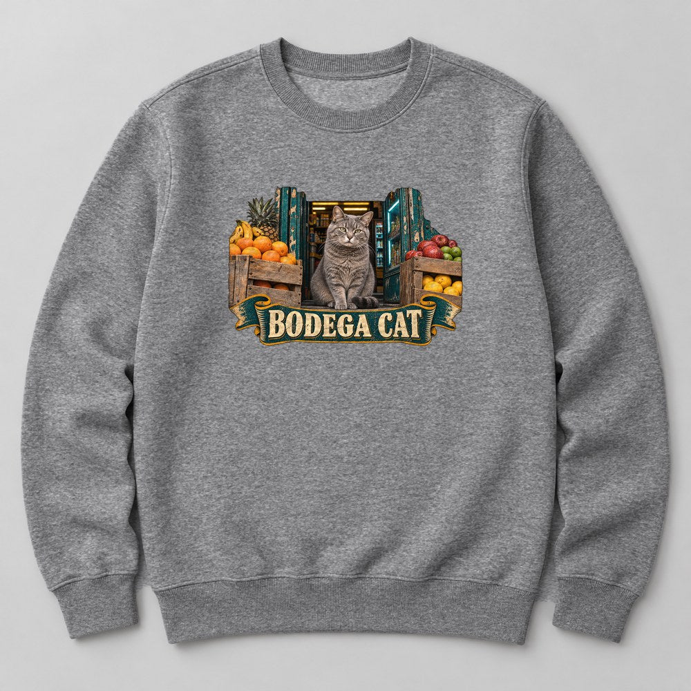Bodega Cat Sweatshirt in Heather Grey