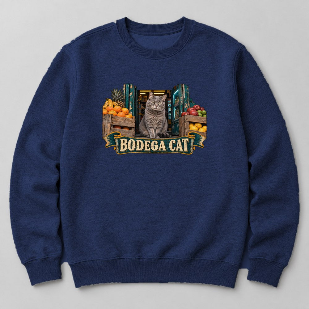 Bodega Cat Sweatshirt in Navy
