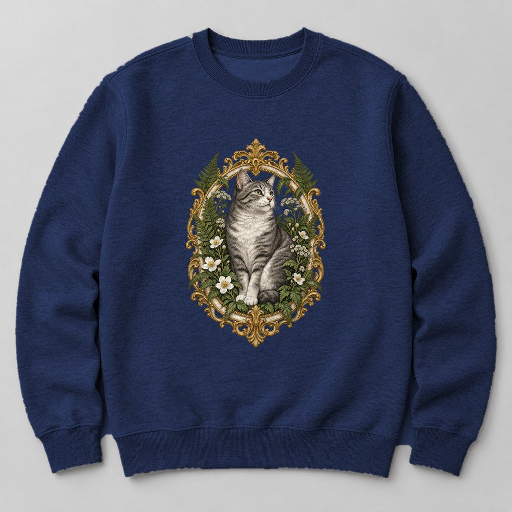 Cat Botanical Sweatshirt in Navy