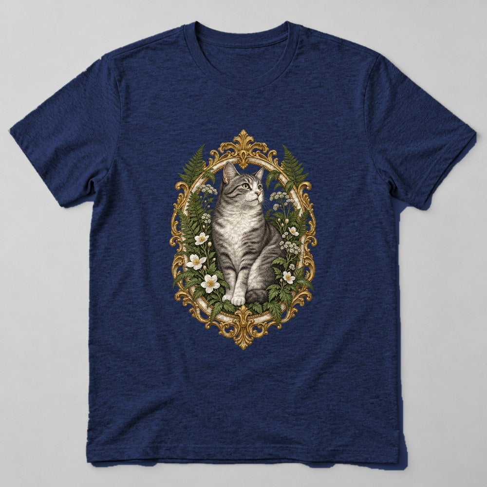 Cat Botanical T-Shirt in Navy