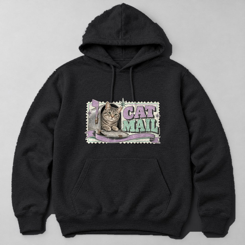 Cat Mail Hoodie in Black