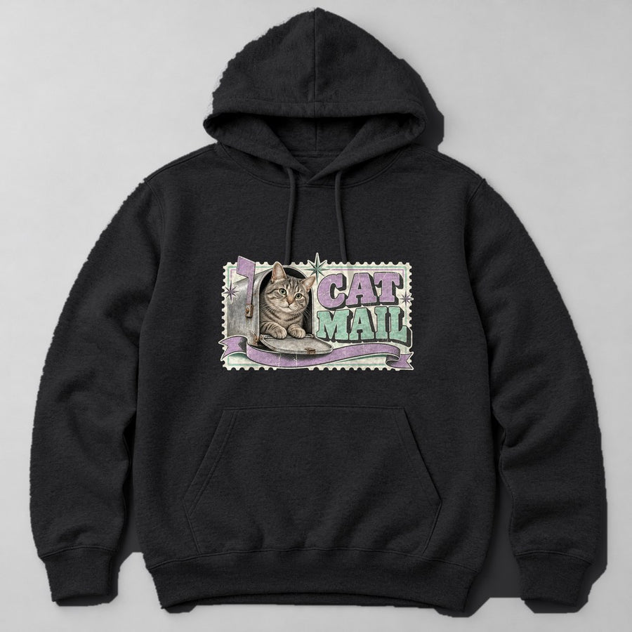 Cat Mail Hoodie in Black