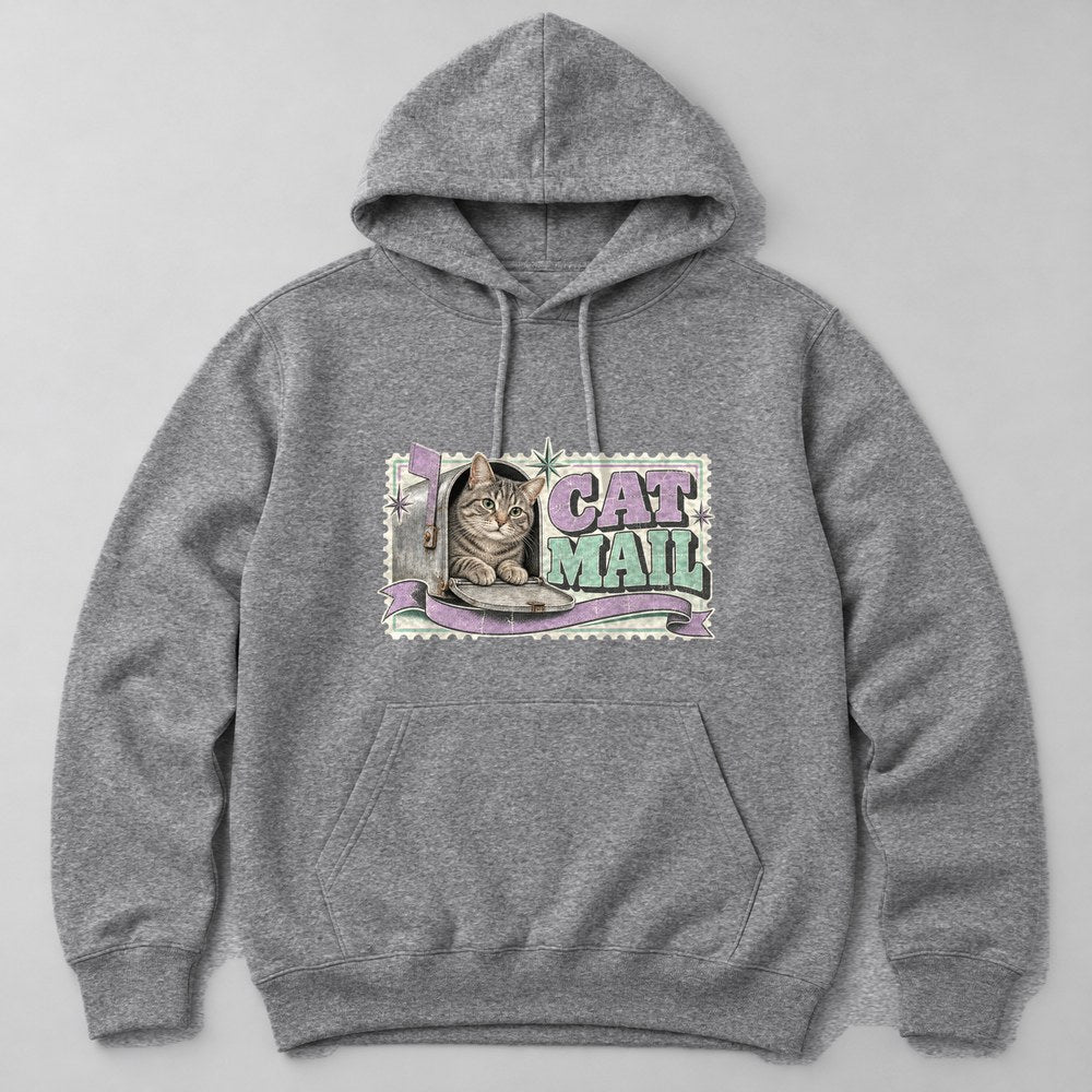Cat Mail Hoodie in Heather Grey