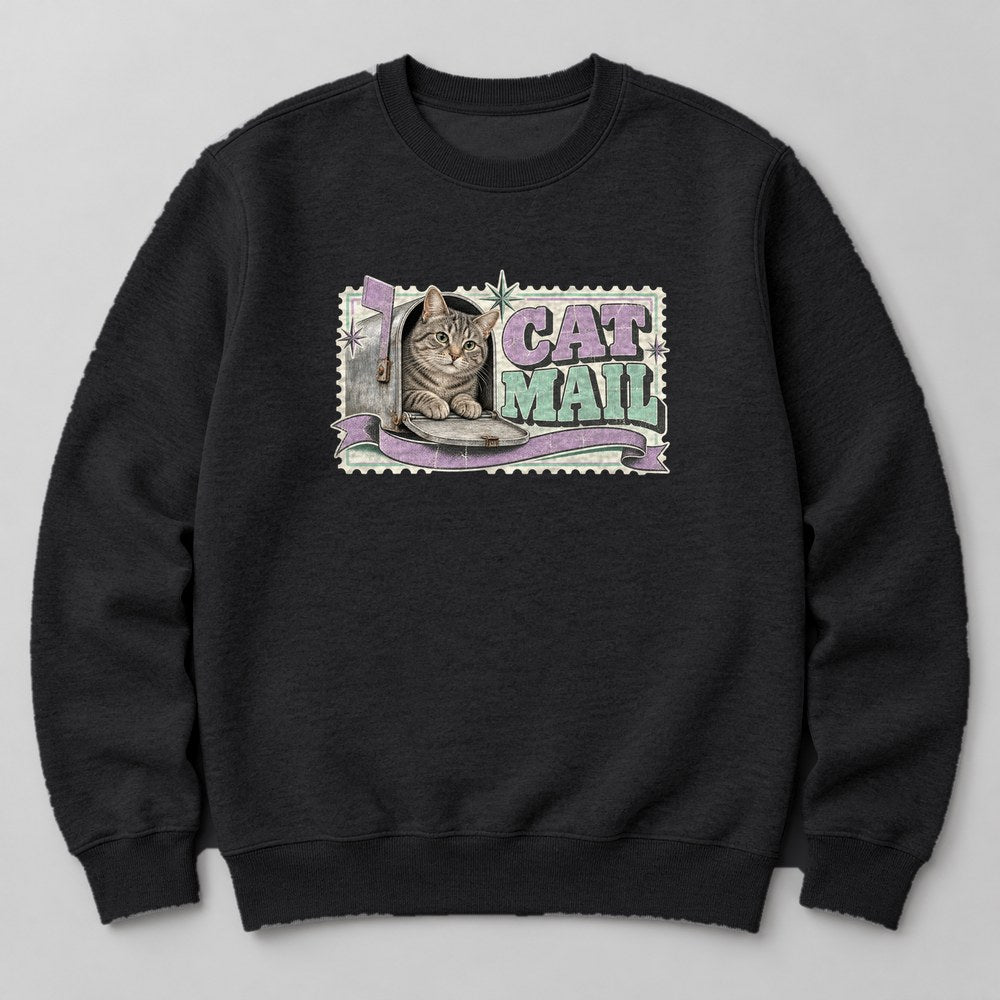Cat Mail Sweatshirt in Black