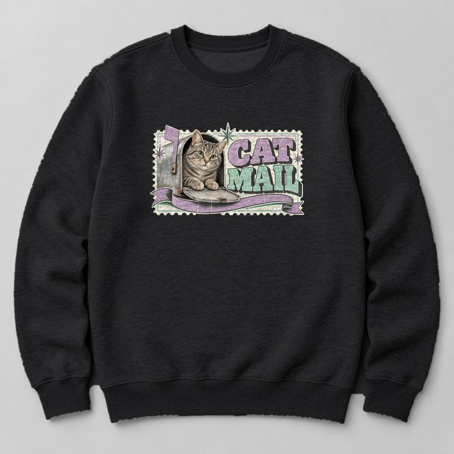 Cat Mail Sweatshirt in Black