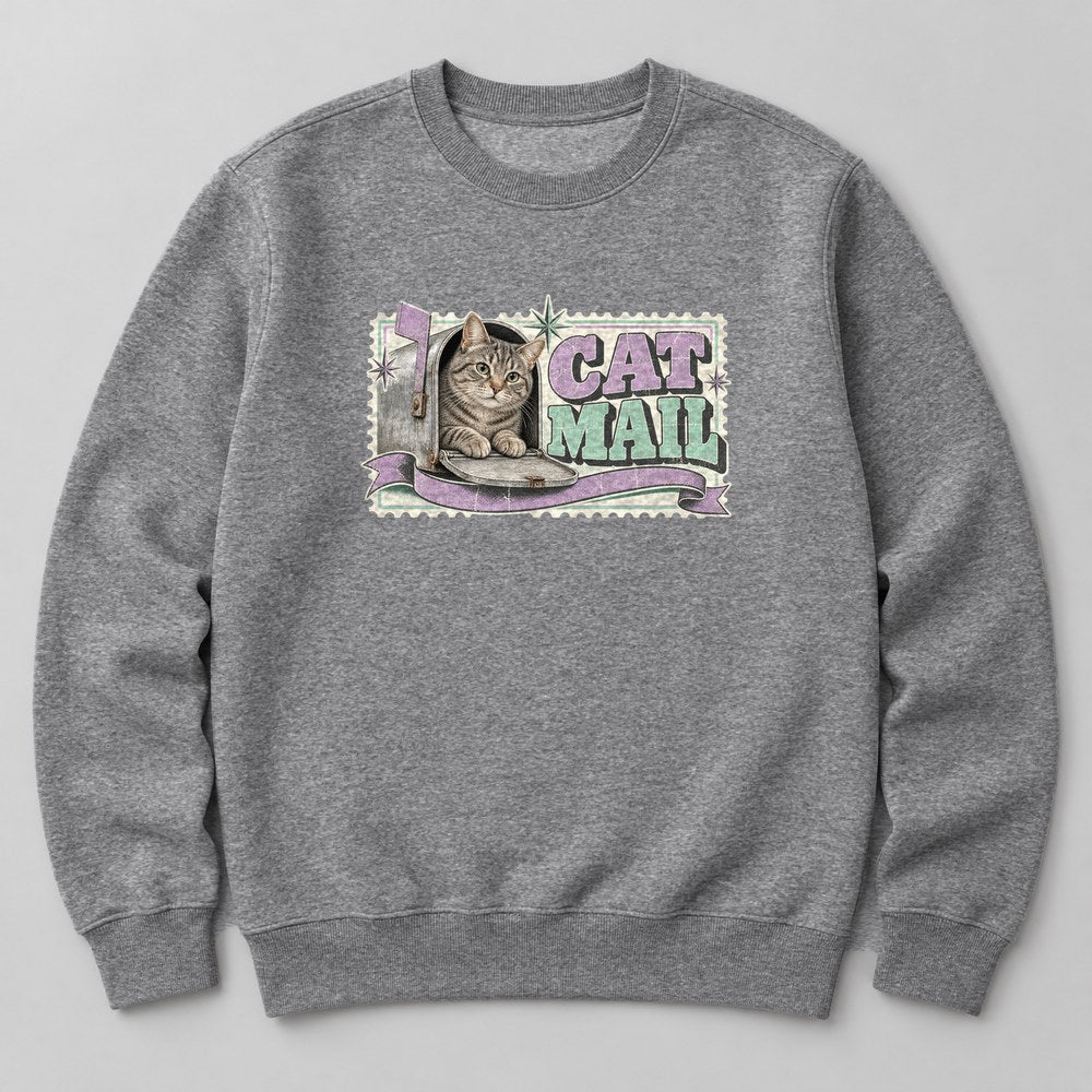 Cat Mail Sweatshirt in Heather Grey
