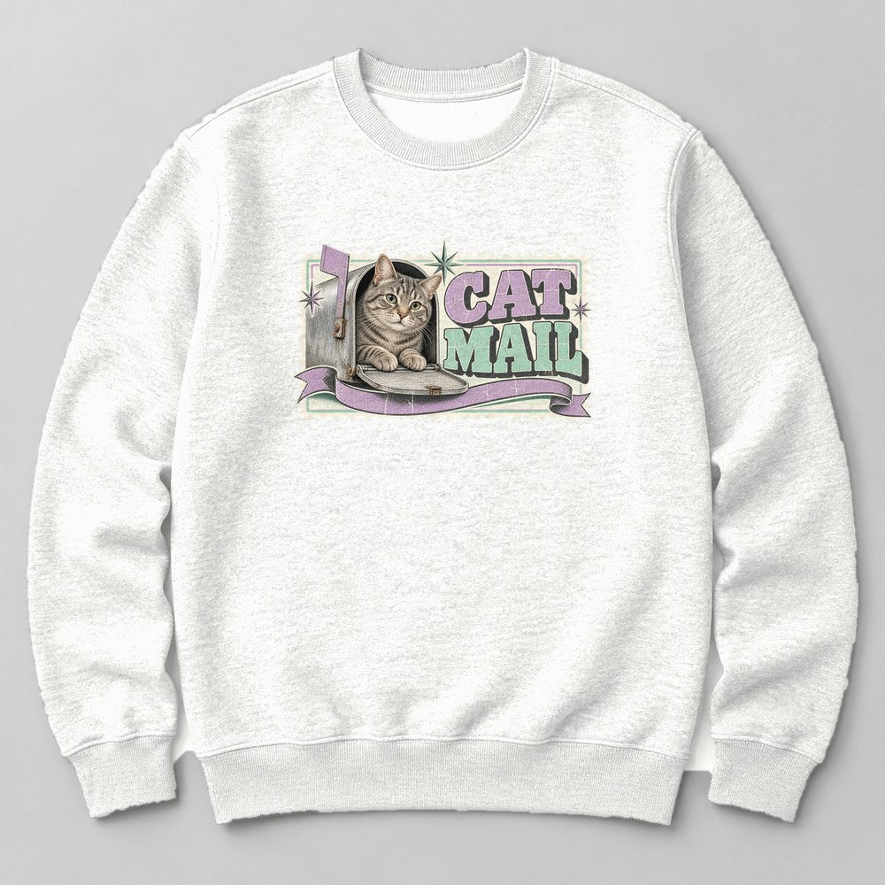 Cat Mail Sweatshirt in White
