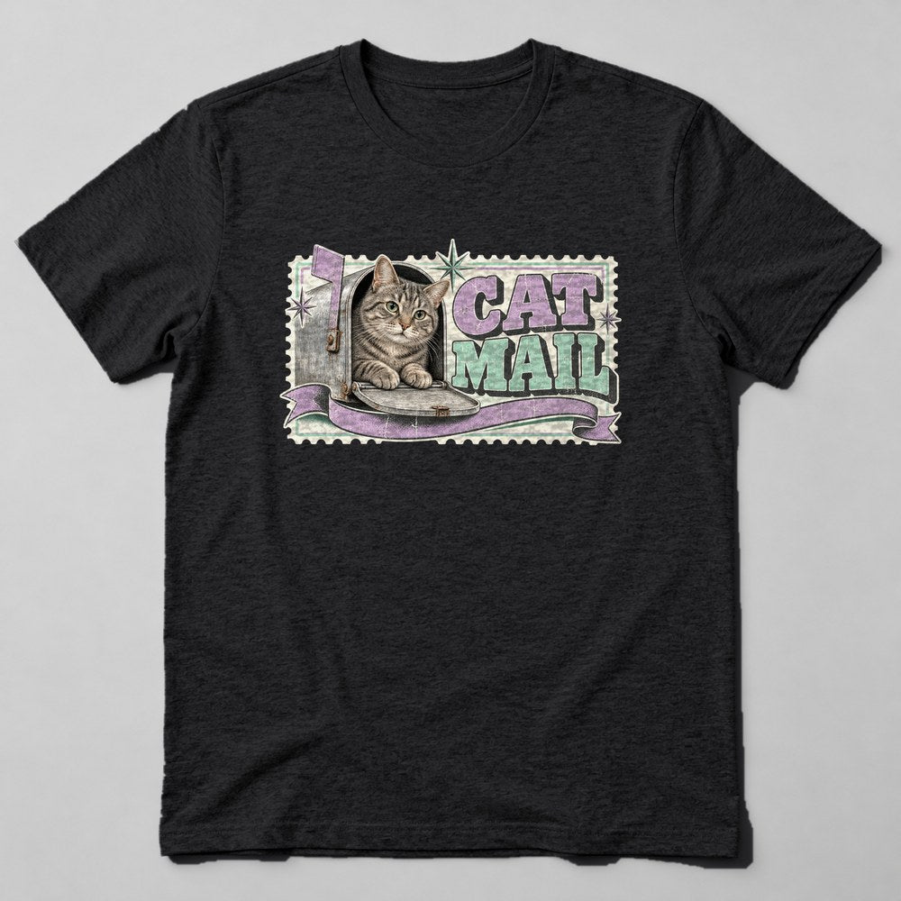 Cat Mail T-Shirt in Black