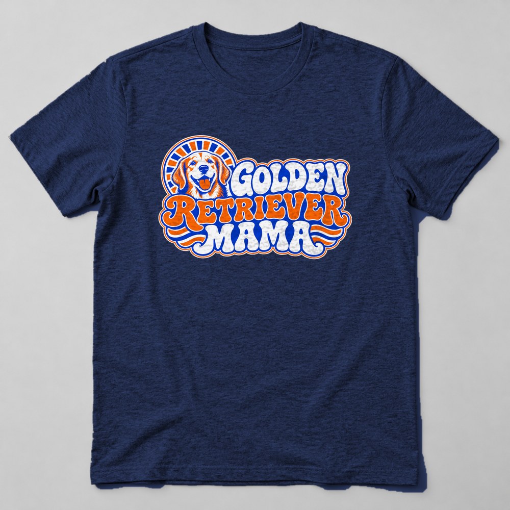 Golden Retriever Mama T-Shirt in Navy