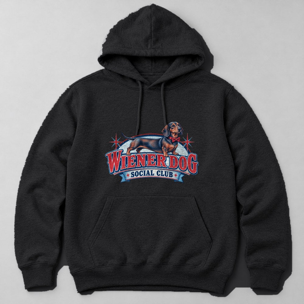 Wiener Dog Social Club Hoodie in Black