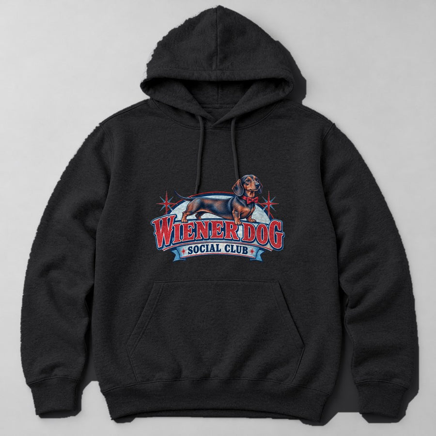 Wiener Dog Social Club Hoodie in Black