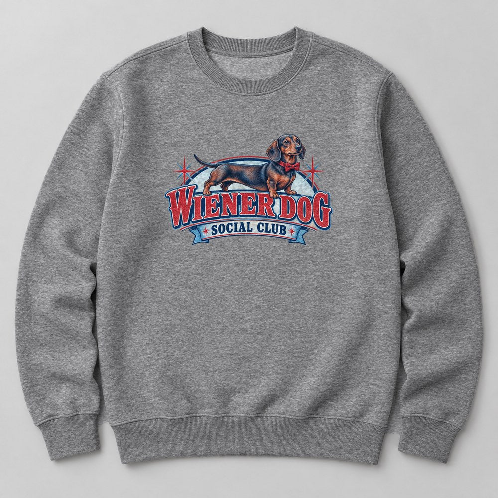 Wiener Dog Social Club Sweatshirt in Heather Grey