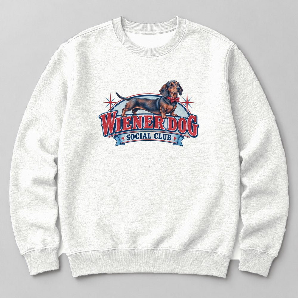 Wiener Dog Social Club Sweatshirt in White