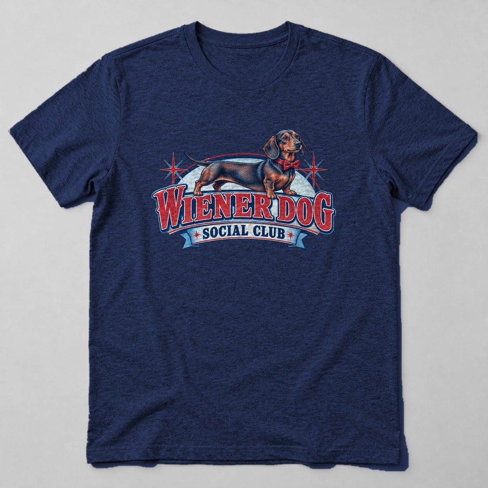 Wiener Dog Social Club T-Shirt in Navy