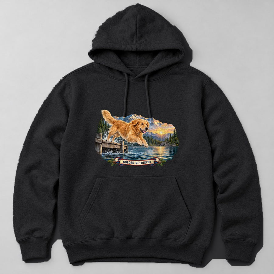 Golden Retriever Hoodie in Black