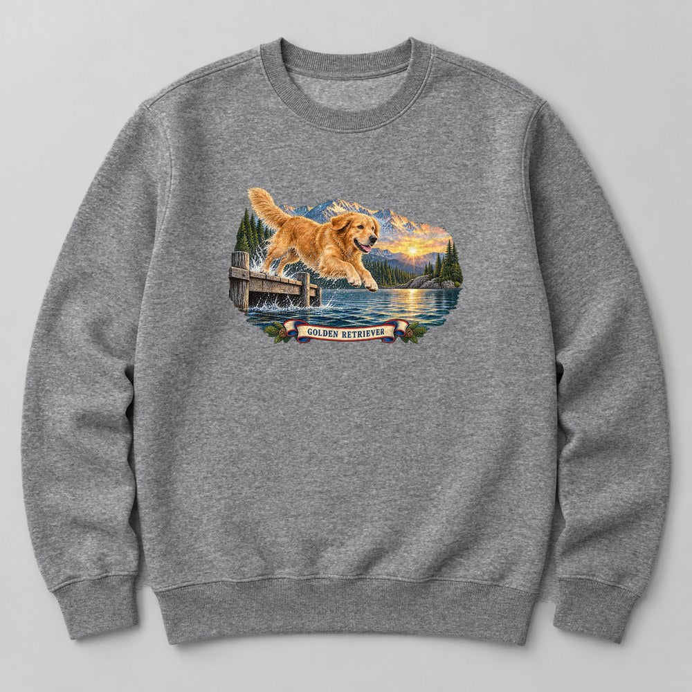 Golden Retriever Sweatshirt in Heather Grey