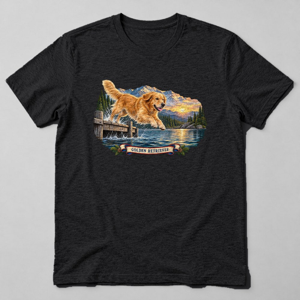 Golden Retriever T-Shirt in Black