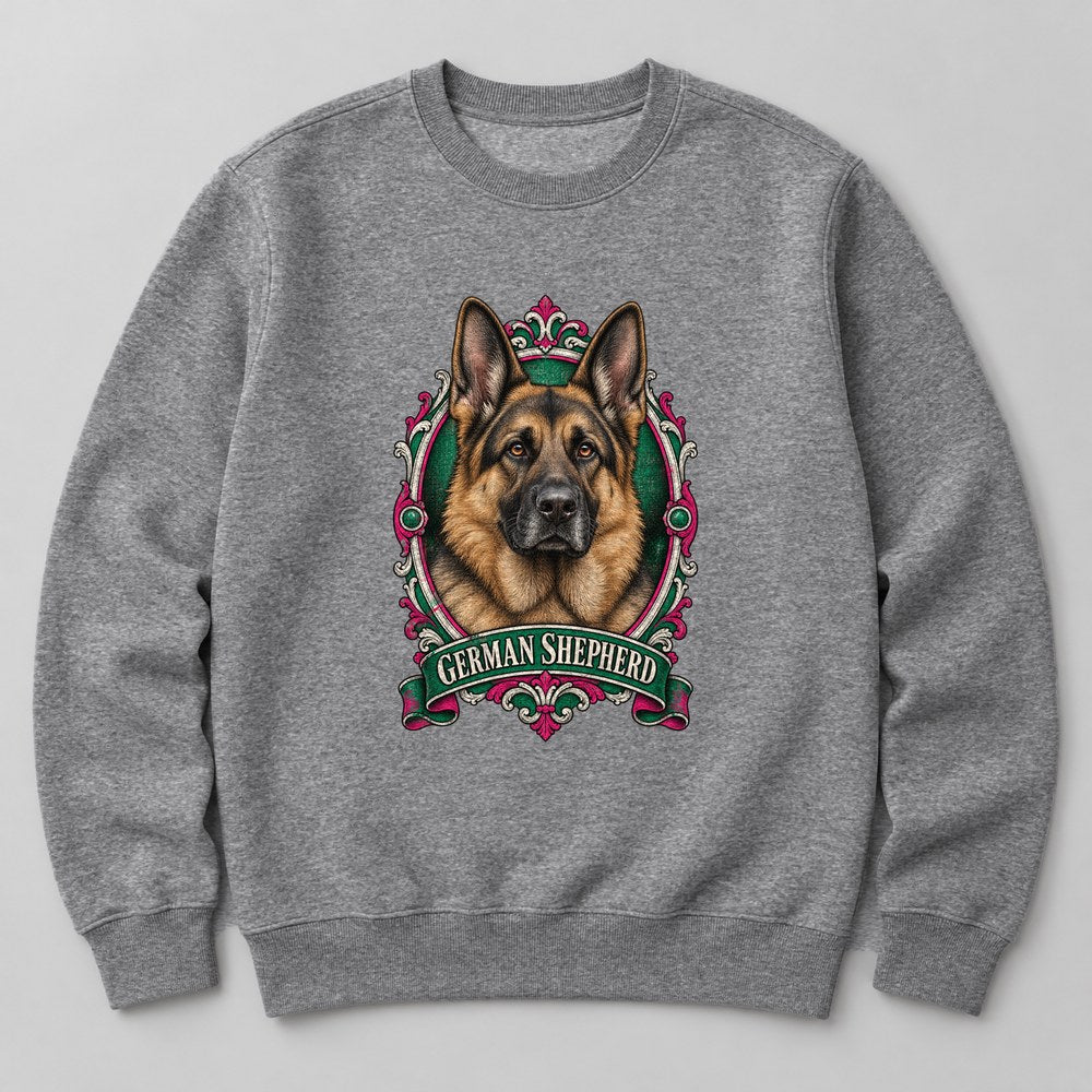 German Shepherd Sweatshirt in Heather Grey