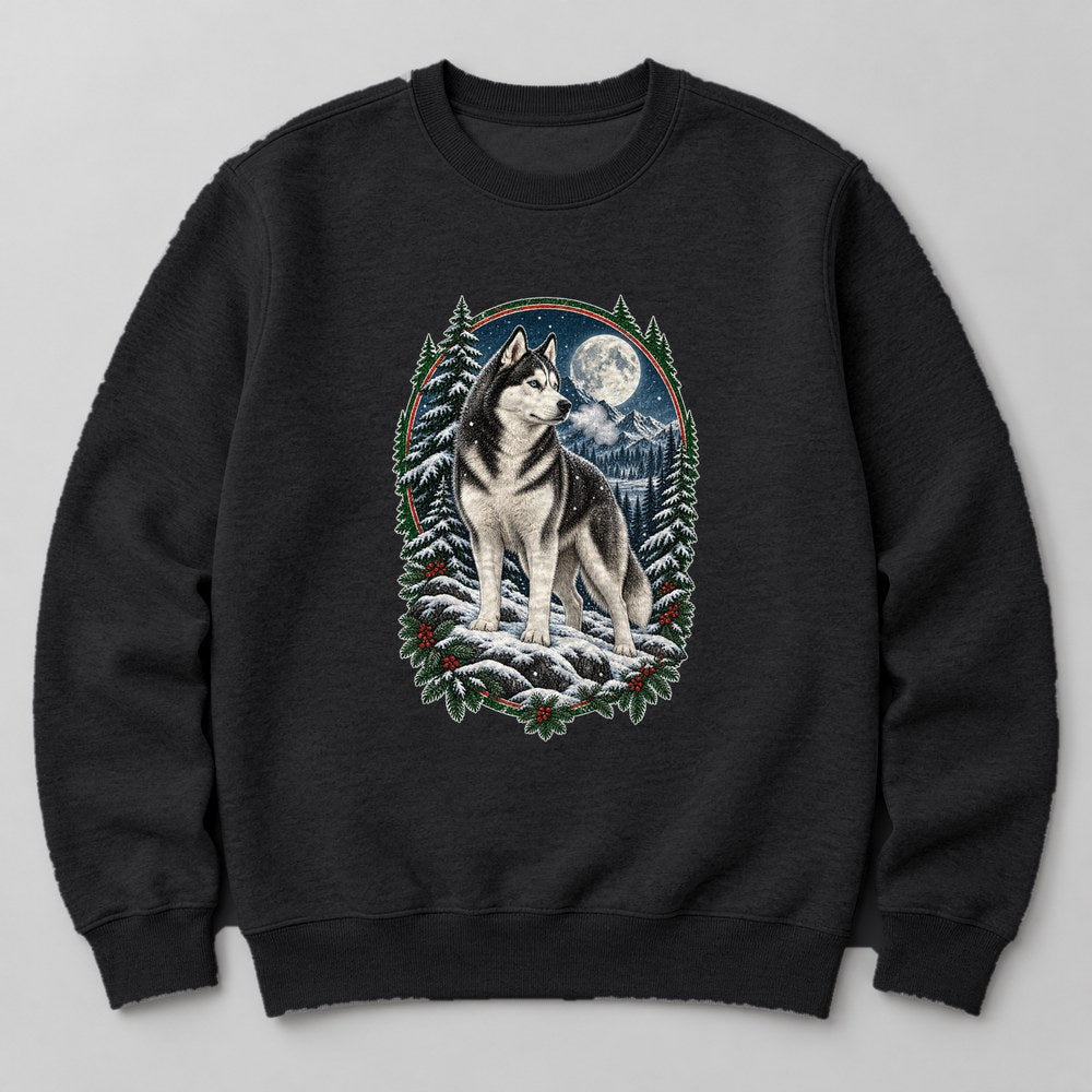 Husky Snow Sweatshirt in Black