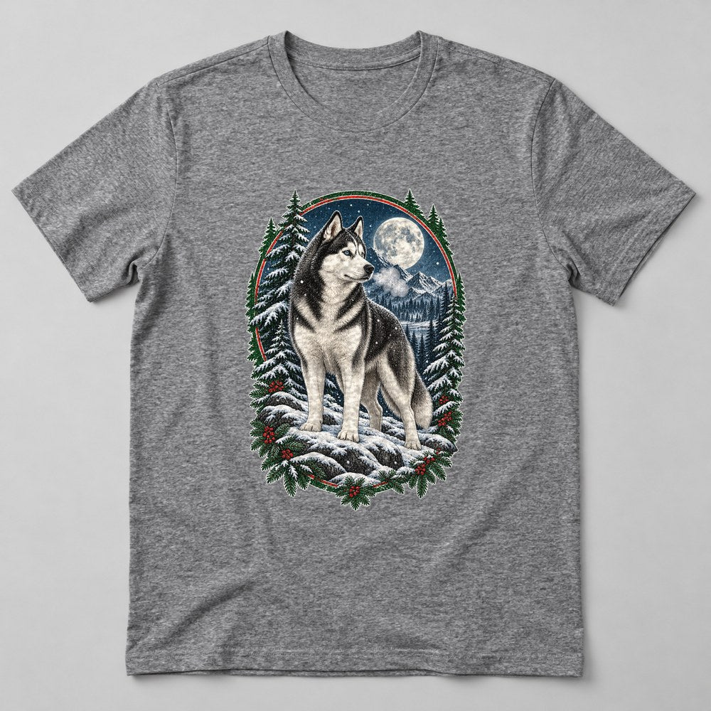 Husky Snow T-Shirt in Heather Grey