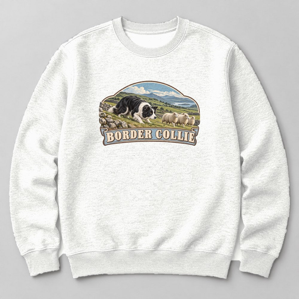 Border Collie Sweatshirt in White