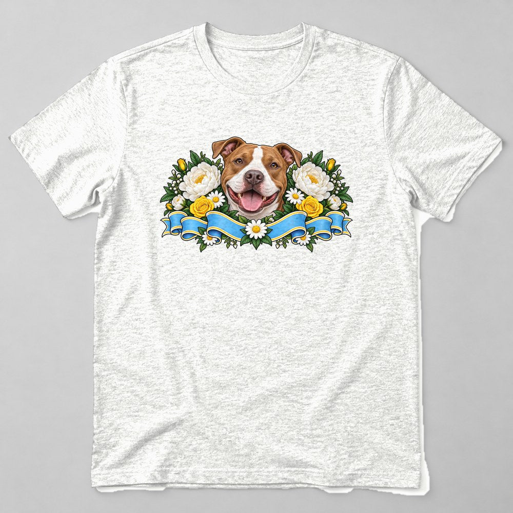 Pit Bull Flowers T-Shirt in White