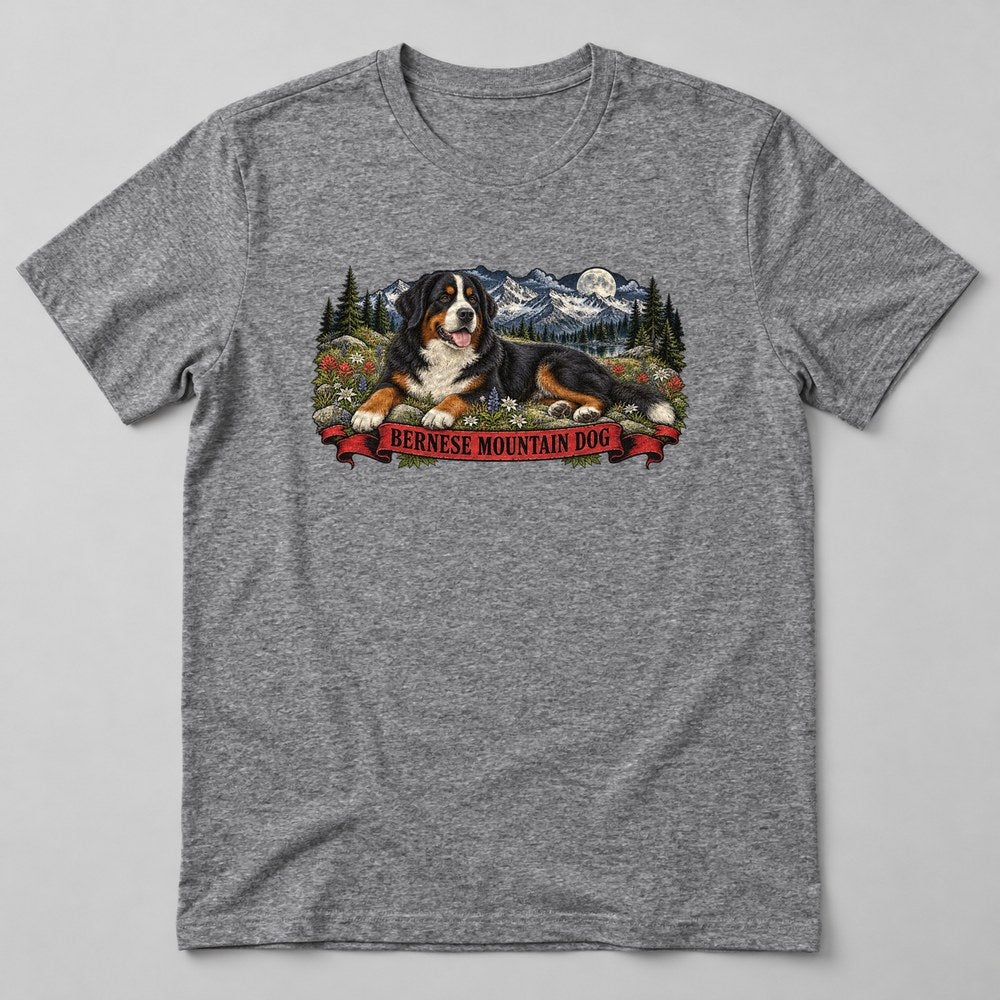 Bernese Mountain Dog T-Shirt in Heather Grey
