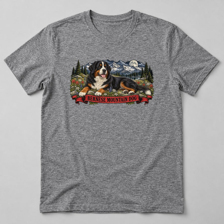 Bernese Mountain Dog T-Shirt in Heather Grey
