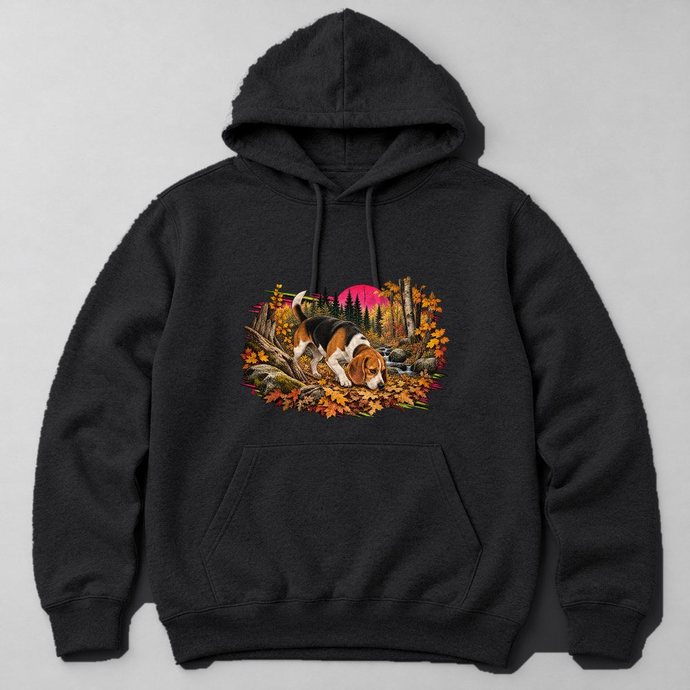 Beagle Autumn Hoodie in Black